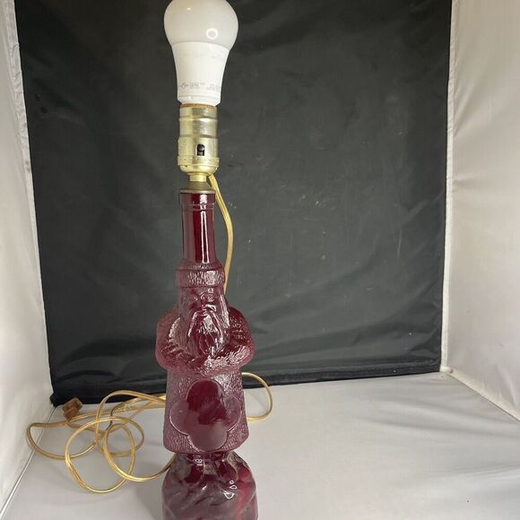 M G Husted Other - M G Husted Belsnickle Ruby Red Santa Claus Bottle Lamp Very Rare Works!